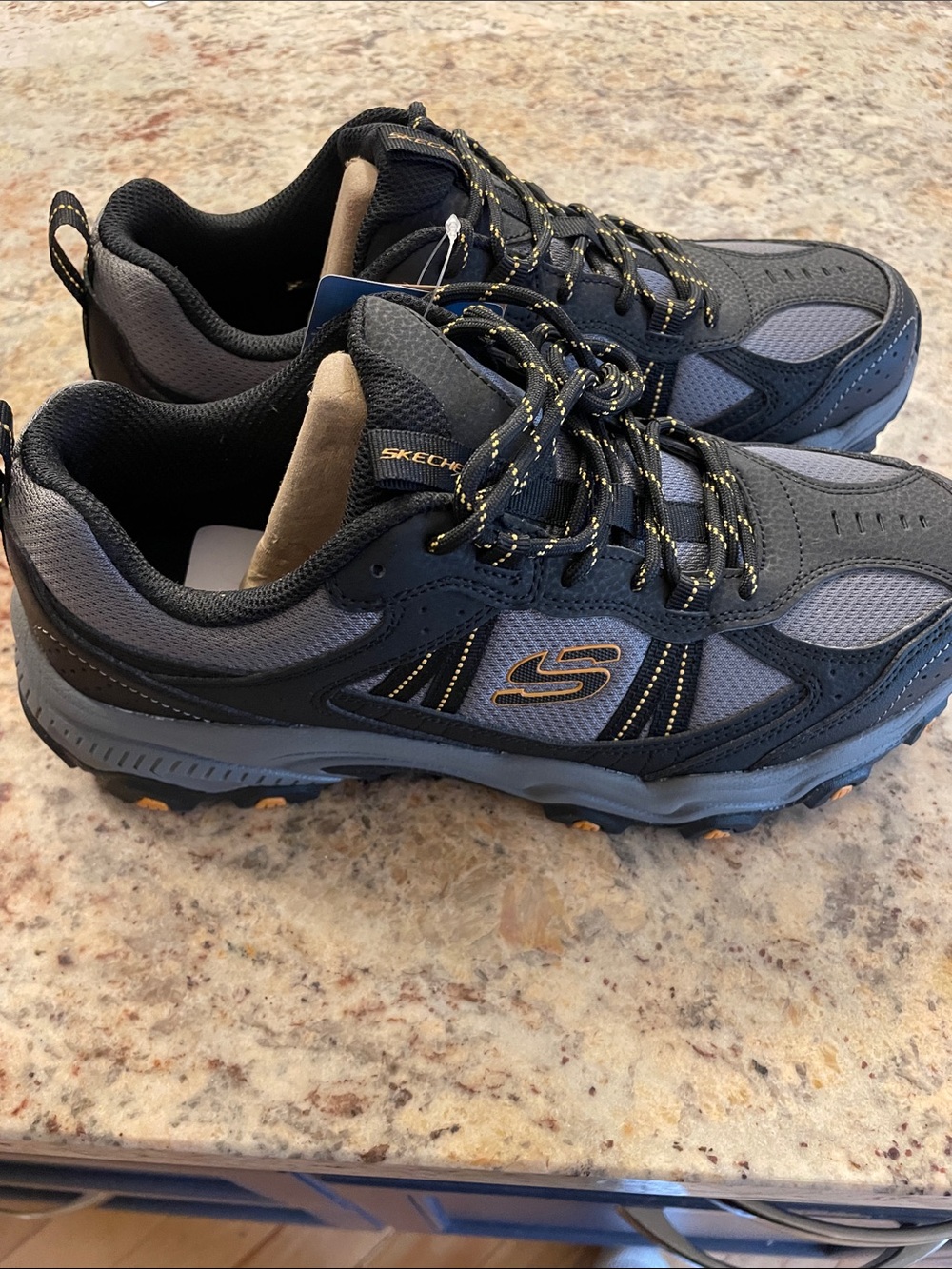 Skechers Men's Slip-On Memory Foam Sneakers - Black/Charcoal NWT